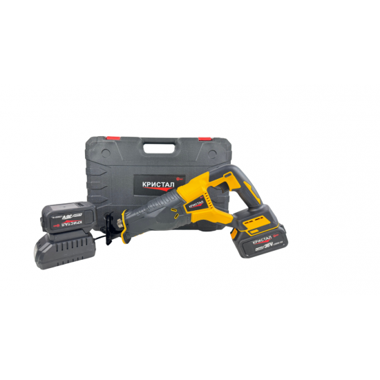 Fierăstrău tip sabie cu acumulator DDT CRISTAL, 36V, Viteza Variabila, Adancime de Taiere 115mm Lemn, 8mm Otel, 12mm Aluminiu, 2x baterii 4.0Ah, încărcător + 4 panze diferite incluse