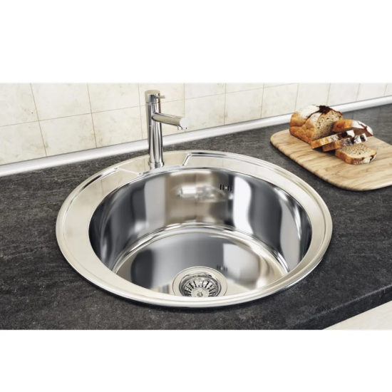 Chiuveta Inox Freddo SN7000/Q32, pentru blat Q32, rotunda, anticalcar, diametru 49 cm, adancime 17 cm