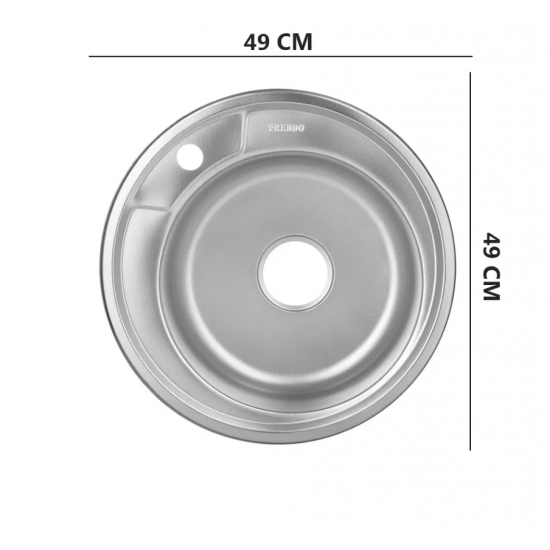 Chiuveta Inox Freddo SN7000/Q32, pentru blat Q32, rotunda, anticalcar, diametru 49 cm, adancime 17 cm