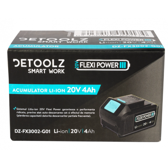 Acumulator Li-Ion, Detoolz, 20V, 4Ah