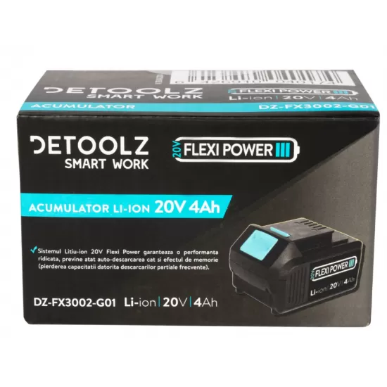 Acumulator Li-Ion, Detoolz, 20V, 4Ah Acumulator Li-Ion, Detoolz, 20V, 4Ah