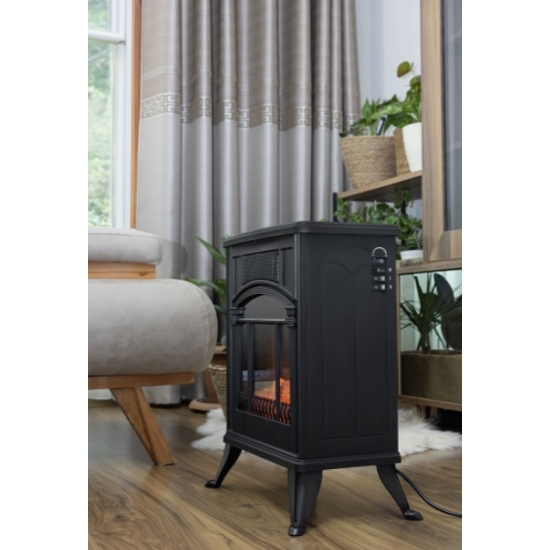 Semineu electric Zilan ZLN2051, 2 trepte de putere 1900W, element de incalzire PTC, afisaj realistic