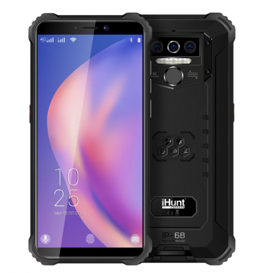 Telefon Mobil iHunt TITAN P8000 PRO, 4G+, 8000mAh, Triple Camera 13MP, 5.5-inch HD+ Gorilla Glass, IP68, 4GB + 32GB, Android 10, Black