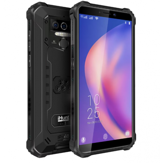 Telefon Mobil iHunt TITAN P8000 PRO, 4G+, 8000mAh, Triple Camera 13MP, 5.5-inch HD+ Gorilla Glass, IP68, 4GB + 32GB, Android 10, Black
