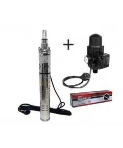 Pachet Pompa submersibila, DDT, 3QGD 0.75 kW, Inox, 75 mm diametru + Presostat electronic automat, DDT, LS-4 Pachet Pompa submersibila, DDT, 3QGD 0.75 kW, Inox, 75 mm diametru + Presostat electronic automat, DDT, LS-4