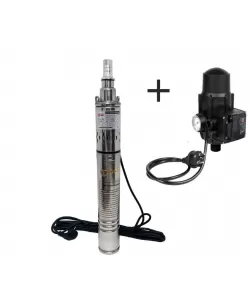 Pachet Pompa submersibila, DDT, 3QGD 0.75 kW, Inox, 75 mm diametru + Presostat electronic automat, DDT, LS-4