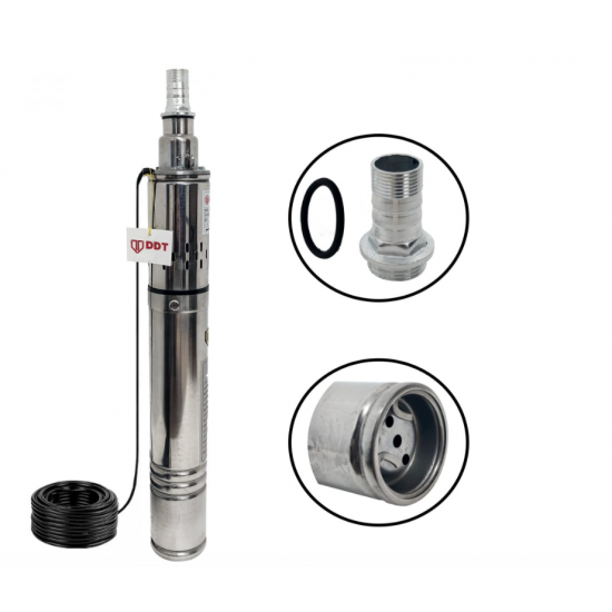 Pachet  Pompa submersibila, DDT, 3QGD 0.75 kW, Inox, 75 mm diametru + Presostat electronic automat, DDT, LS-4