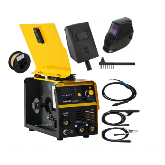 Pachet Invertor/Aparat de sudura MIG/MMA DDT PROFESIONAL cu Electrozi si Sarma, 220 V, 320A + Masca de sudura cu cristale
