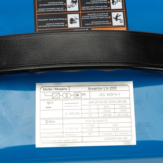 Aparat de sudura cu invertor LV200 Micul Fermier, Invertor, MMA, 200 A