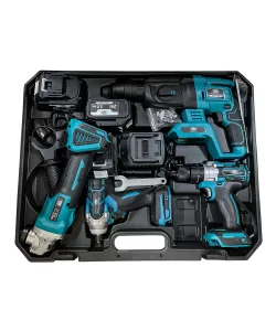 Pachetul Gospodarului Bormasina cu impact+Bormasina de gaurit si insurubat+Flex+Ciocan rotopercutor cu 3 acumulatori 24V 5AH Pachetul Gospodarului Bormasina cu impact+Bormasina de gaurit si insurubat+Flex+Ciocan rotopercutor cu 3 acumulatori 24V 5AH