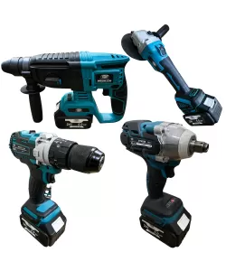 Pachetul Gospodarului Bormasina cu impact+Bormasina de gaurit si insurubat+Flex+Ciocan rotopercutor cu 3 acumulatori 24V 5AH Pachetul Gospodarului Bormasina cu impact+Bormasina de gaurit si insurubat+Flex+Ciocan rotopercutor cu 3 acumulatori 24V 5AH