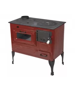 Soba pe lemne cu plita si cuptor Tip A 80x44x75 cm, maro, cos stanga