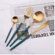 Set 24 tacamuri din inox Quasar & Co.,Auriu/Verde 6 x cutite, 6 x linguri, 6 x furculite, 6 x lingurite Set 24 tacamuri din inox Quasar & Co.,Auriu/Verde 6 x cutite, 6 x linguri, 6 x furculite, 6 x lingurite
