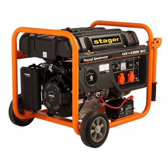 Generator open frame benzina Stager GG 7300EW monofazat, pornire electrica