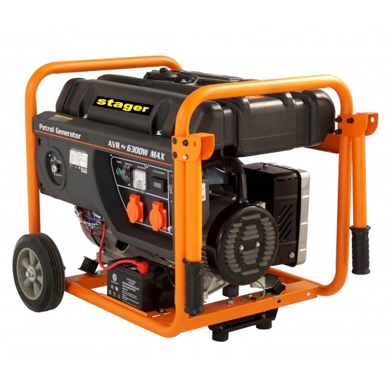 Generator open frame benzina Stager GG 7300EW monofazat, pornire electrica