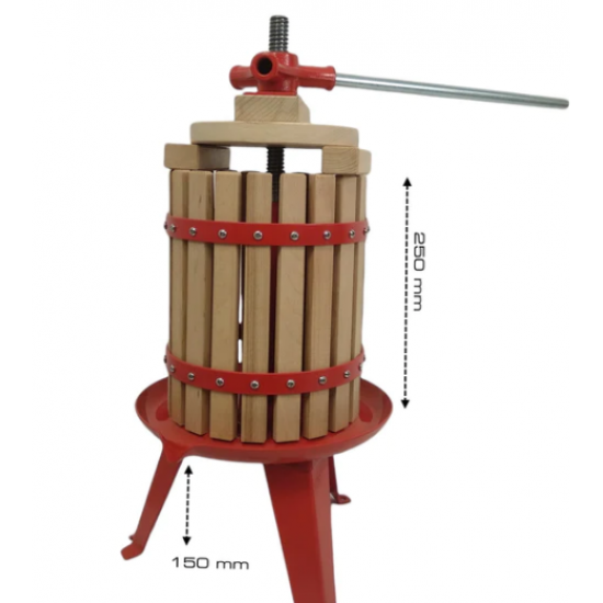 Presa manuala pentru struguri din lemn, ELEFANT FP-6, 6L