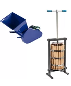 Set Zdrobitor fructe electric Micul Fermier, 500 Kg/ora + Teasc Lemn 25L