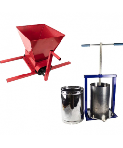 Set Zdrobitor struguri manual, Ural, 300Kg/Ora, 22L + Teasc Presa Vilen 25L Inox