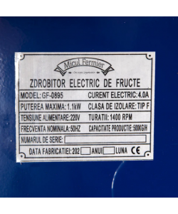 Set Zdrobitor fructe electric Micul Fermier, 500 Kg/ora + Teasc Inox 25L