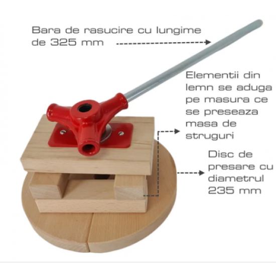 Presa manuala pentru struguri, Elefant FP-18, 18L