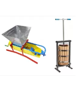 Set Zdrobitor struguri cu desciorchinator Micul Fermier, 300kg/Ora, 20L + Teasc Lemn Vilen 25L