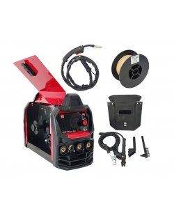 Invertor/Aparat de sudura DDT-2004, cu rola sarma MIG/MMA DDT PROFESSIONAL, 230 V, 20-300 A curent, 0.8-1.0 mm diametru sarma de sudura, 1.6-4 mm diametru electrod de sudura 