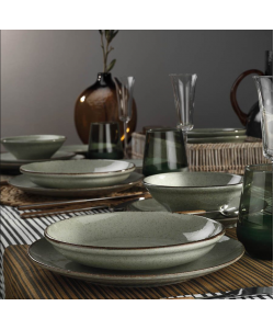 Serviciu de masa Color-X, 24 piese, 6 persoane, portelan, verde, kutahya porselen