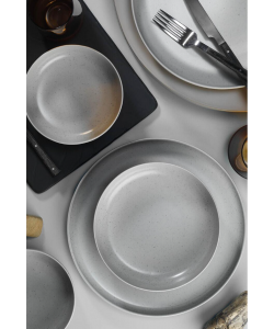 Serviciu de masa Moderna Colore Matte, 24 piese, 6 persoane, portelan, gri mat, kutahya porselen
