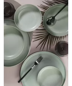 Serviciu de masa Moderna Colore Matte, 24 piese, 6 persoane, portelan, verde mat, kutahya porselen Serviciu de masa Moderna Colore Matte, 24 piese, 6 persoane, portelan, verde mat, kutahya porselen