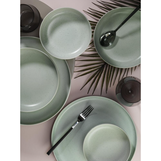 Serviciu de masa Moderna Colore Matte, 24 piese, 6 persoane, portelan, verde mat, kutahya porselen