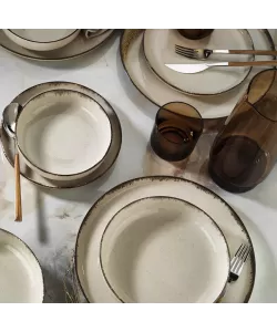 Serviciu de masa Moderna Dotti, 24 piese, 6 persoane, portelan, scortisoara, kutahya porselen Serviciu de masa Moderna Dotti, 24 piese, 6 persoane, portelan, scortisoara, kutahya porselen