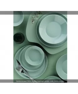 Serviciu de masa FORZA, 24 piese, 6 persoane, portelan, verde, kutahya porselen Serviciu de masa FORZA, 24 piese, 6 persoane, portelan, verde, kutahya porselen