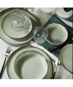 Serviciu de masa Moderna Dotti, 24 piese, 6 persoane, portelan, verde, kutahya porselen