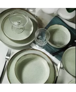 Serviciu de masa Moderna Dotti, 24 piese, 6 persoane, portelan, verde, kutahya porselen Serviciu de masa Moderna Dotti, 24 piese, 6 persoane, portelan, verde, kutahya porselen