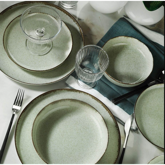 Serviciu de masa Moderna Dotti, 24 piese, 6 persoane, portelan, verde, kutahya porselen