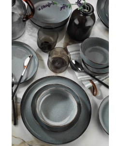 Serviciu de masa Moderna Dotti, 24 piese, 6 persoane, portelan, albastru, kutahya porselen