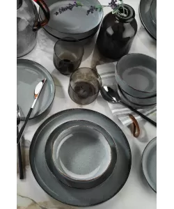 Serviciu de masa Moderna Dotti, 24 piese, 6 persoane, portelan, albastru, kutahya porselen Serviciu de masa Moderna Dotti, 24 piese, 6 persoane, portelan, albastru, kutahya porselen