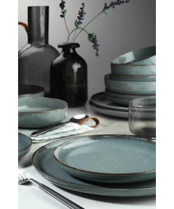 Serviciu de masa Moderna Dotti, 24 piese, 6 persoane, portelan, albastru, kutahya porselen