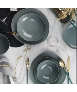 Serviciu de masa Soho, 24 piese, 6 persoane, portelan, albastru, kutahya porselen