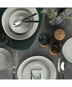 Serviciu de masa Soho, 24 piese, 6 persoane, portelan, verde, kutahya porselen