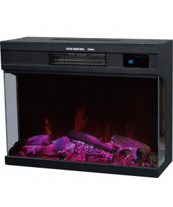 Semineu electric cu ventilator si telecomanda Hausberg HB-8211, 2000W, efect de flacara reala, 2 trepte de incalzire, termostat electronic, 4 culori, touch screen, metal si sticla
