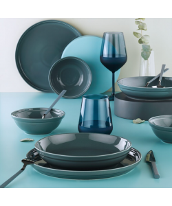 Serviciu de masa FIT-C, 24 piese, 6 persoane, portelan, turquaz, kutahya porselen