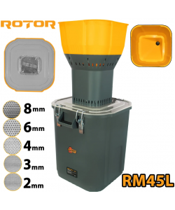 Moara electrica pentru cereale RM45L ROTOR, 19000 rot/min, 1300 W, 45L
