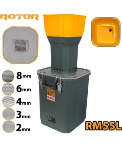 Moara electrica pentru cereale RM55L ROTOR, 19000 rot/min, 1500 W, 55 L