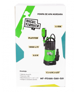 Pompa apa murdara cu plutitor, 1.1 kW, 18500l/h, 9.5m