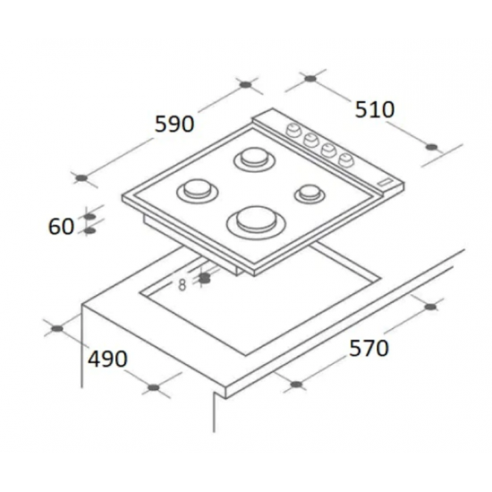 Pachet incorporabil Hausberg Cuptor electric HB-8053, Clasa A, 71L, 2225W, Negru/Inox, Plita Incorporabila HB-555, 4 arzatoare, Gaz, Inox, Hota incorporabila decorativa HB-1220, Putere de absorbtie 450 m3/h, 2 motoare, 60 cm, Inox
