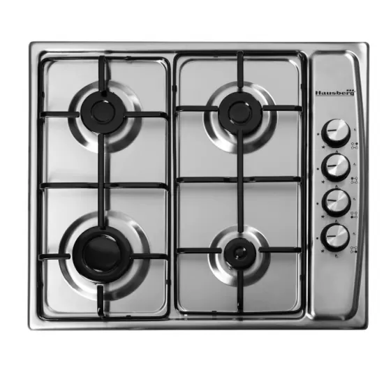 Pachet Cuptor electric Incorporabil Hausberg HB-8051IN, Clasa A, 76L, 2000W, Negru/Inox, Plita Incorporabila HB-555, 4 arzatoare, Gaz, Inox, Hota incorporabila telescopica HB-1285IN, Putere de absorbtie 420 m3/h, 2 motoare, 60 cm, Alb