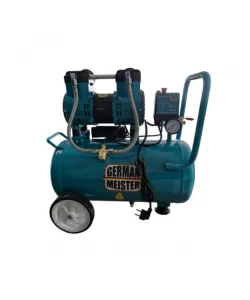 Compresor de Aer Fără Ulei German Meister, 1300W, Rezervor 24L, 8 Bar, 2 Ieșiri Aer, Motor 2800 RPM