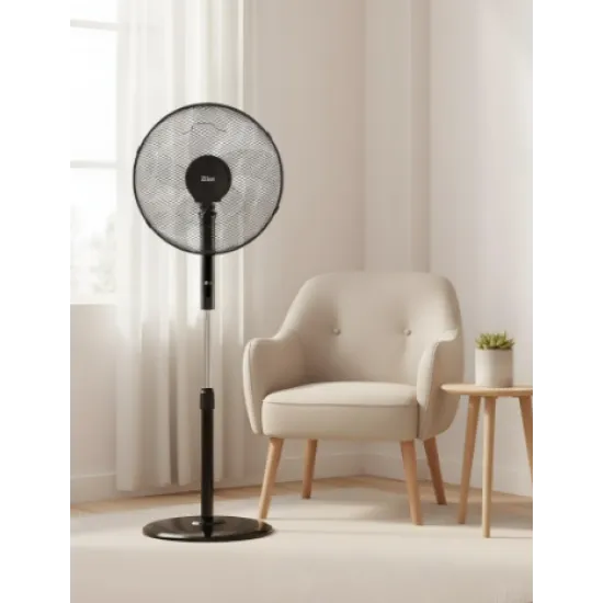 Ventilator cu Picior cu 5 palete Zilan ZLN4642, 3 Trepte de viteza, Telecomanda, Inaltime reglabila, Oscilatie, Diametru 43 cm, 48W