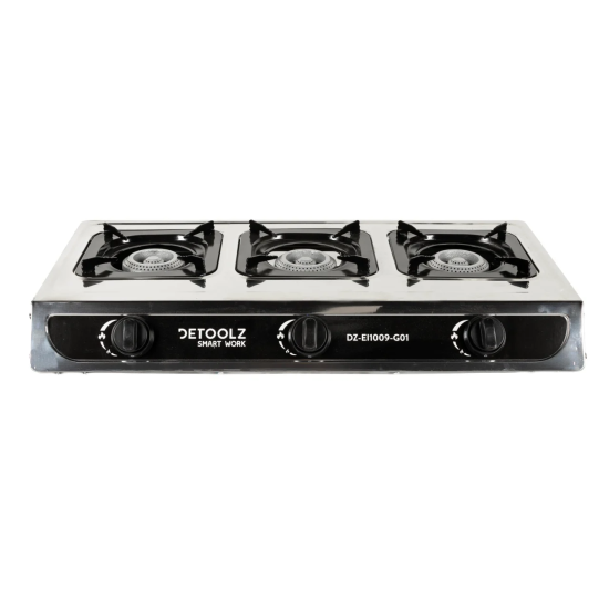 Mini aragaz portabil, Detoolz, 8.4kW, 3 ochiuri, Piezo